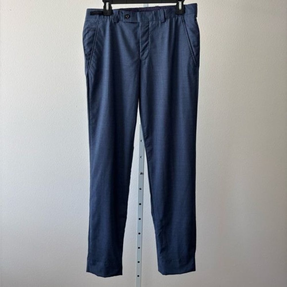 Ted Baker Pants Wool  32R X 33 Jerome Flat Front Preppy Quiet Luxury Old Money - Picture 3 of 12
